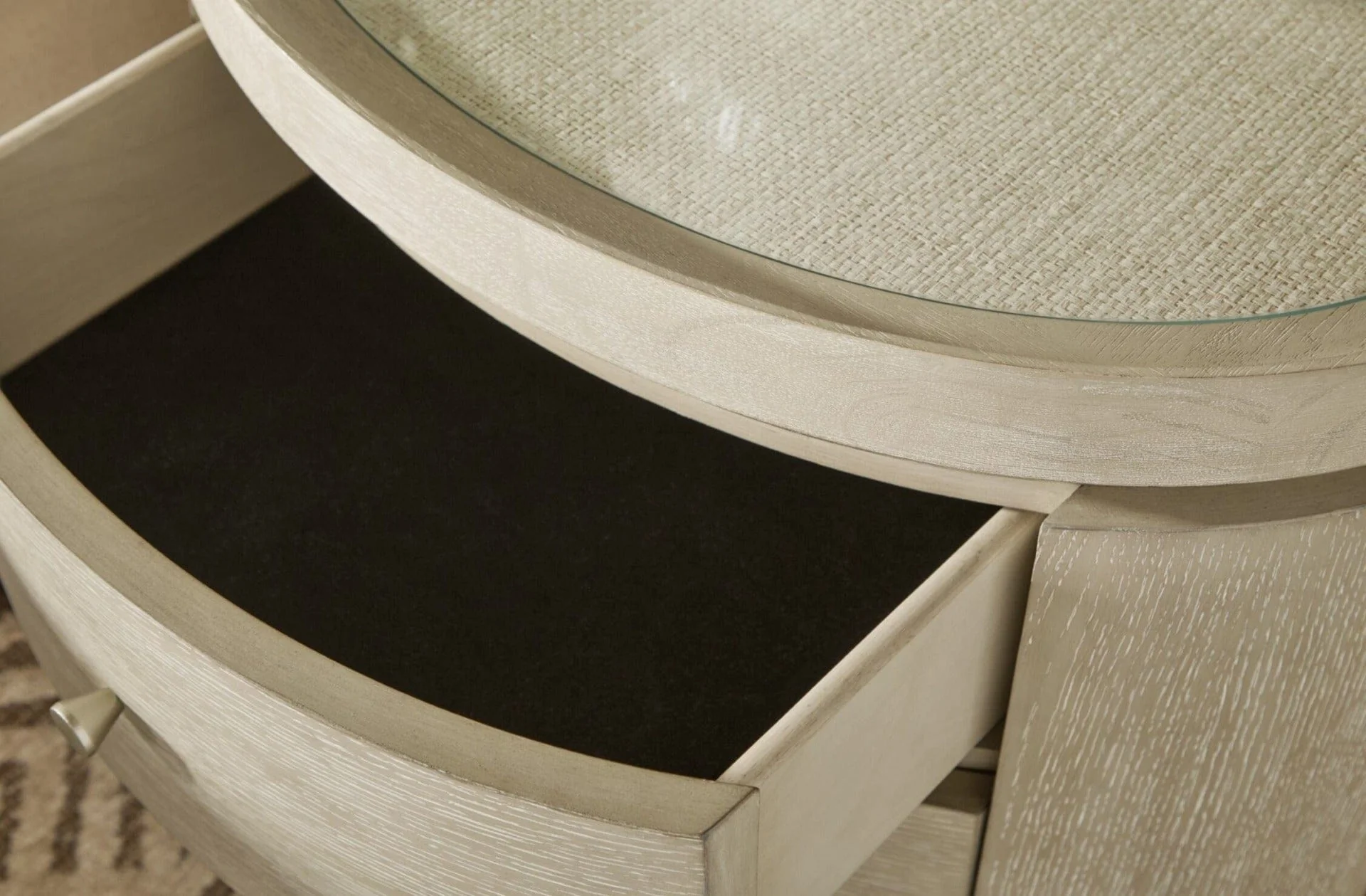 Coastal Breeze 3 Drawer Oval Bedside Table - Image 3