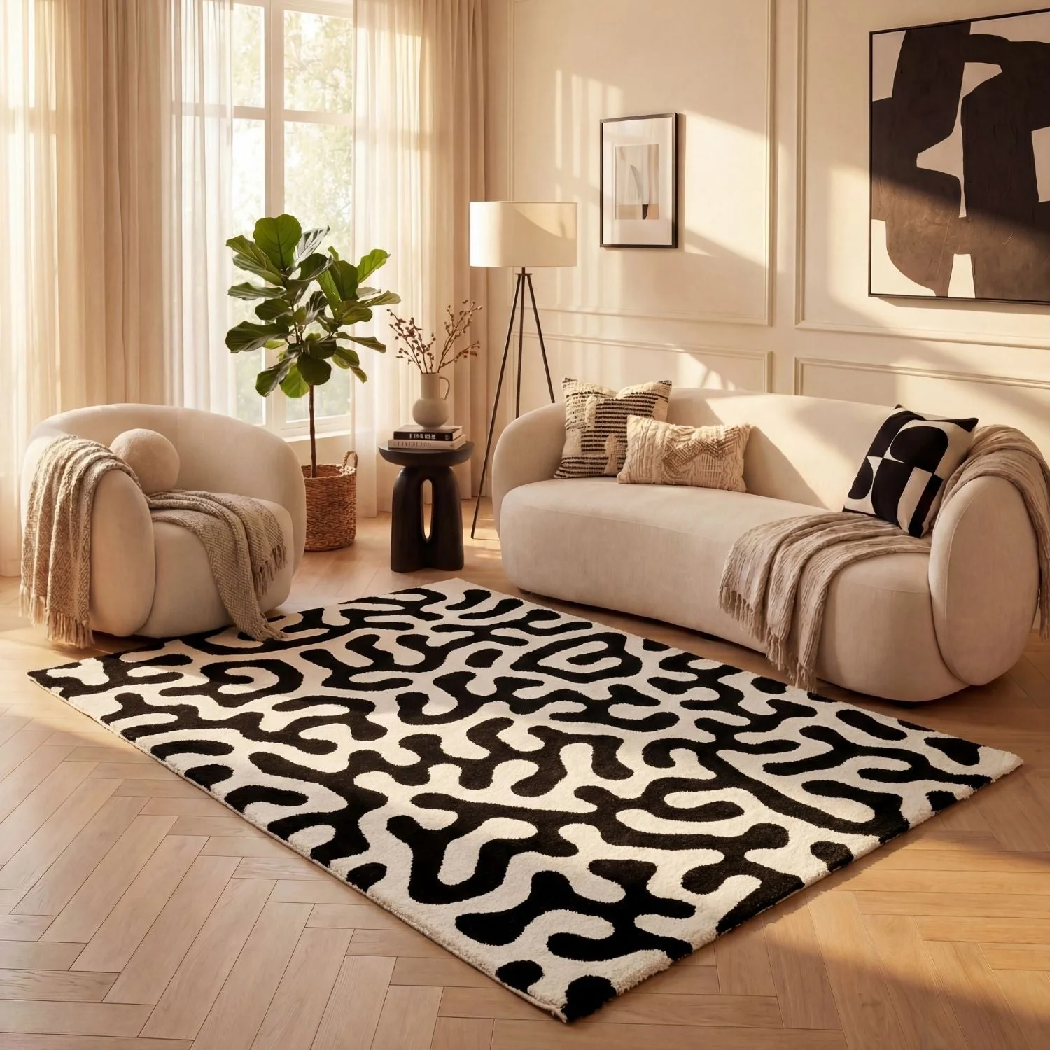 Joli Doodle Black & White Rug - Image 7