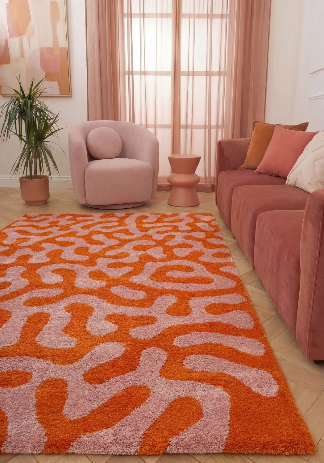 Joli Doodle Orange & Pink Rug - Image 2
