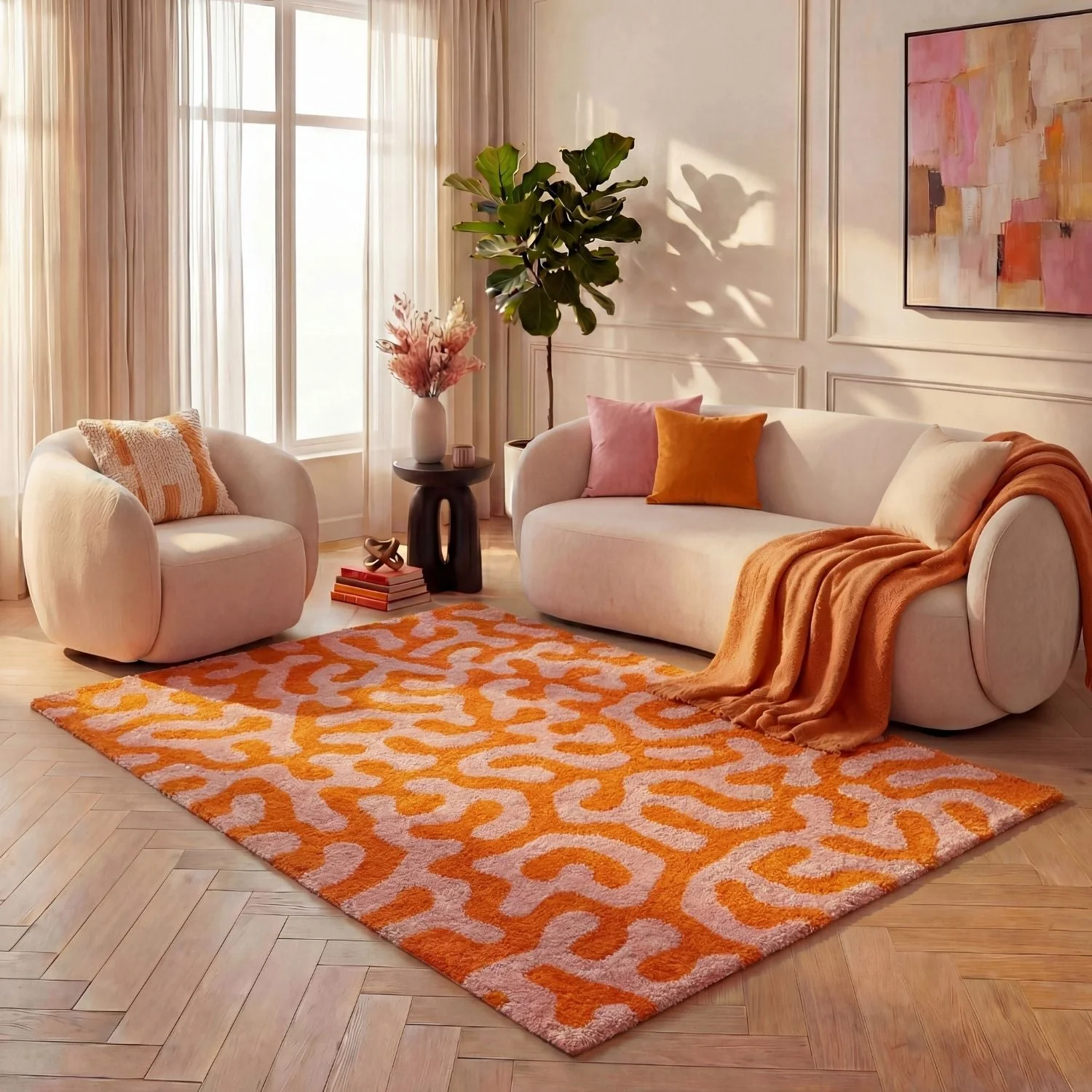Joli Doodle Orange & Pink Rug - Image 7
