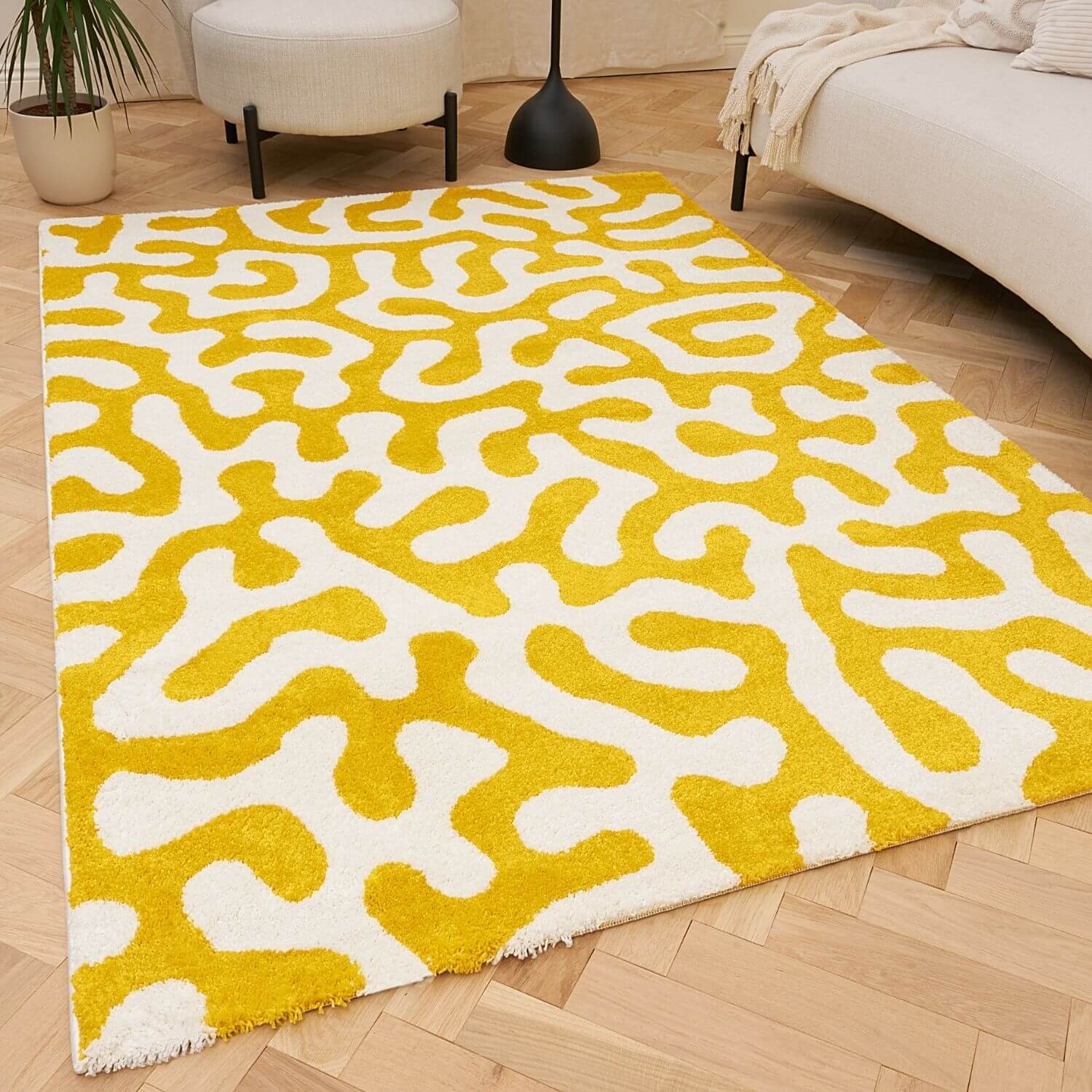 Joli Doodle Yellow & White Rug - Image 8