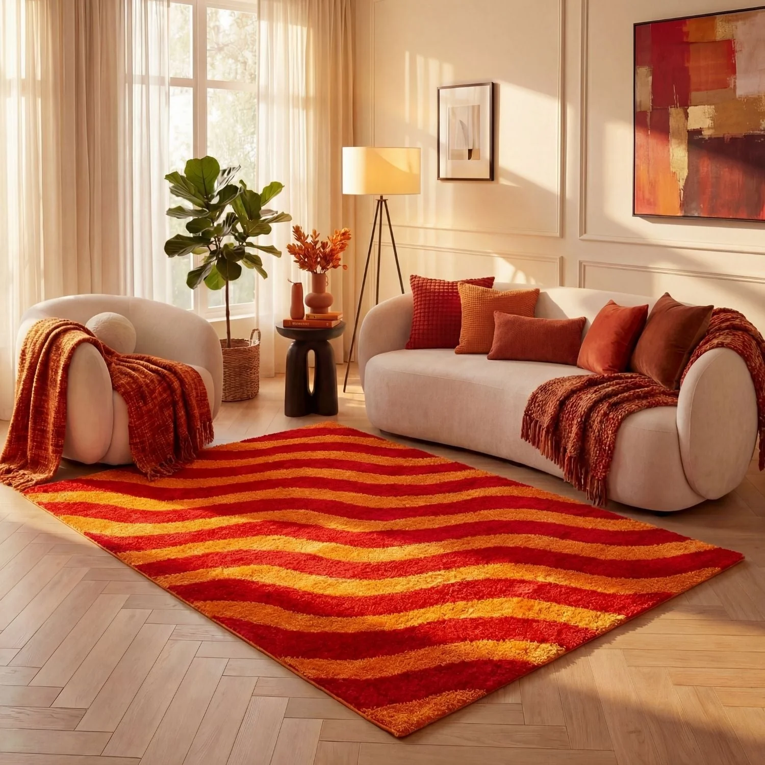 Joli Wave Red & Orange Rug - Image 7