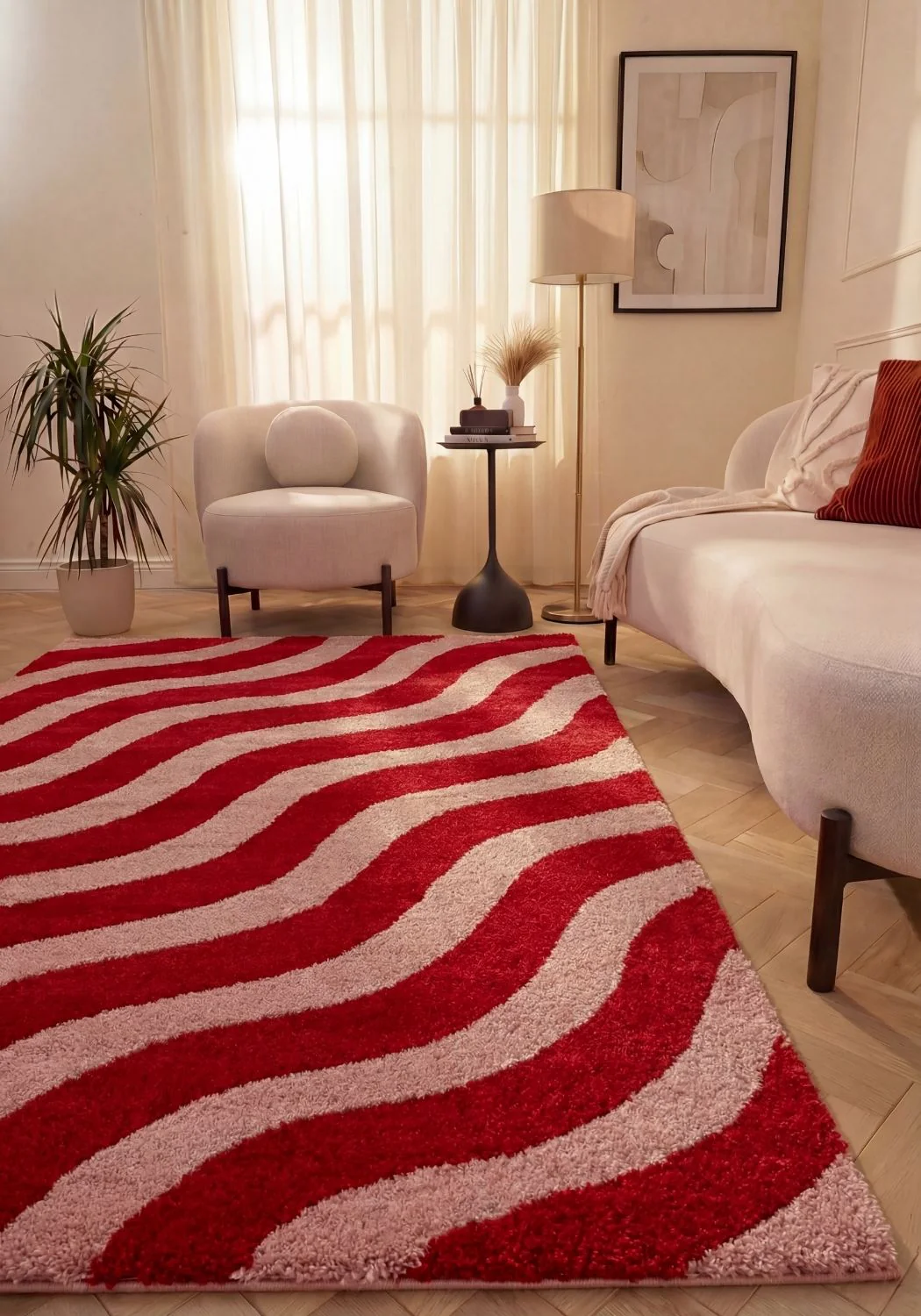 Joli Wave Red & Pink Rug - Image 2