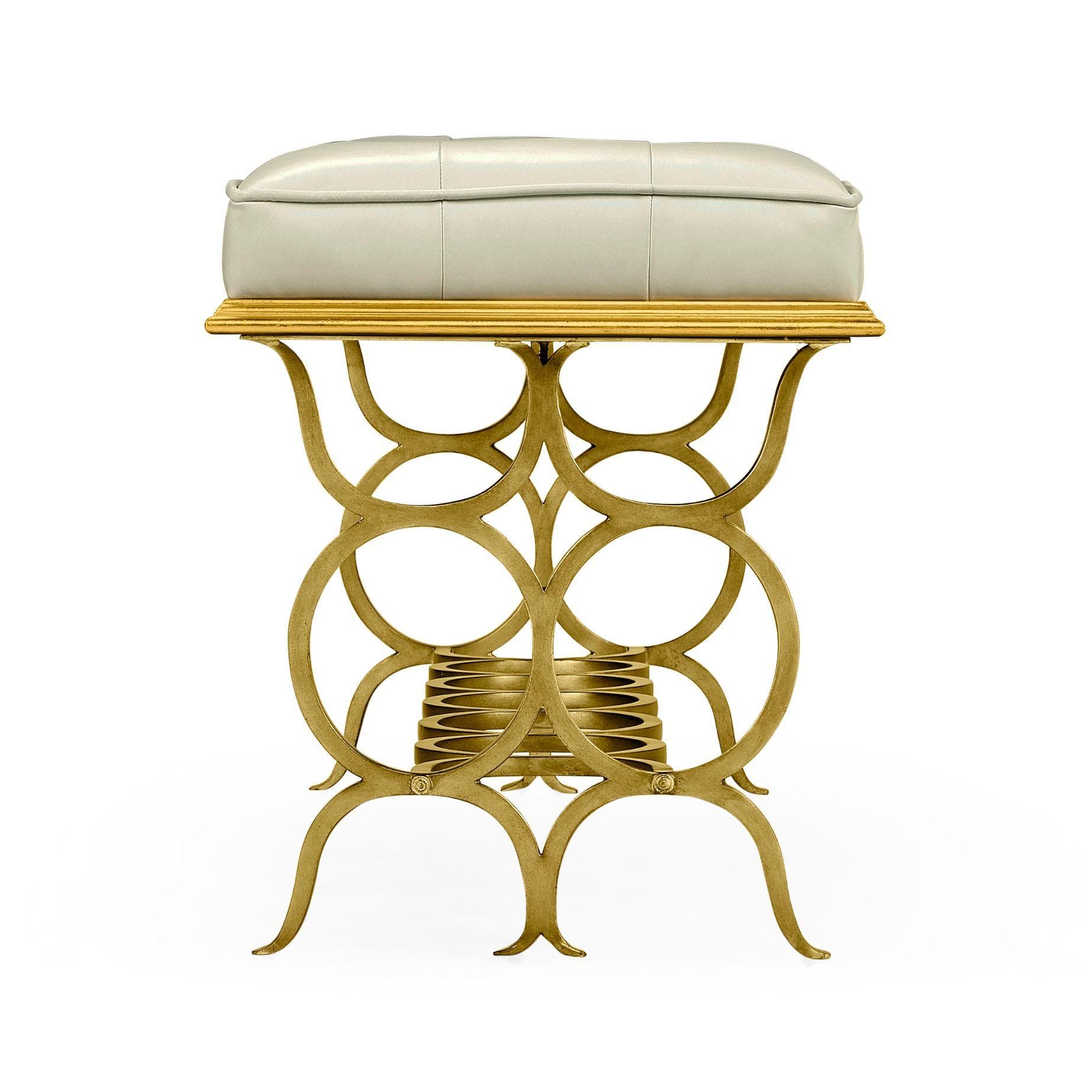 Jonathan Charles Bench Circles - Gilded Iron - Image 4