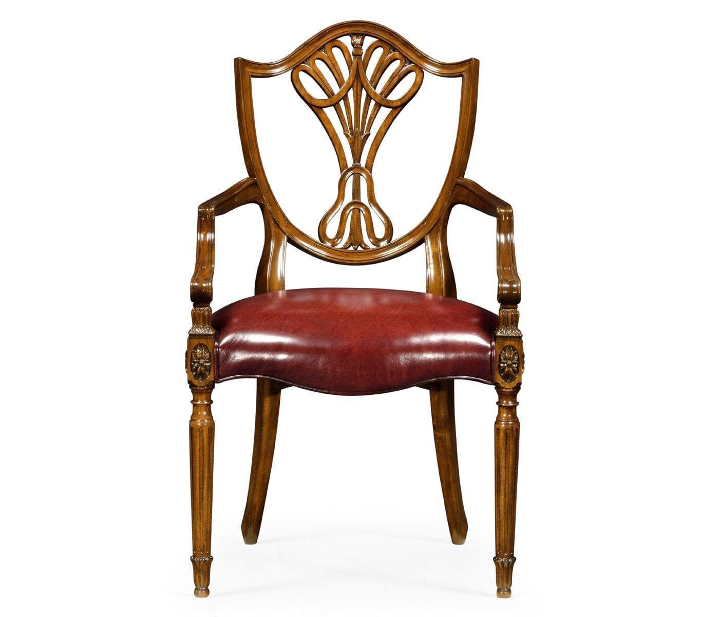 Jonathan Charles Dining Armchair Shield Back Renaissance in Leather - Image 6