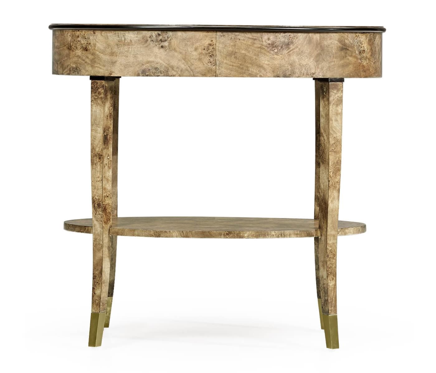 Jonathan Charles Golden Amber Oval Bedside Table - Image 6