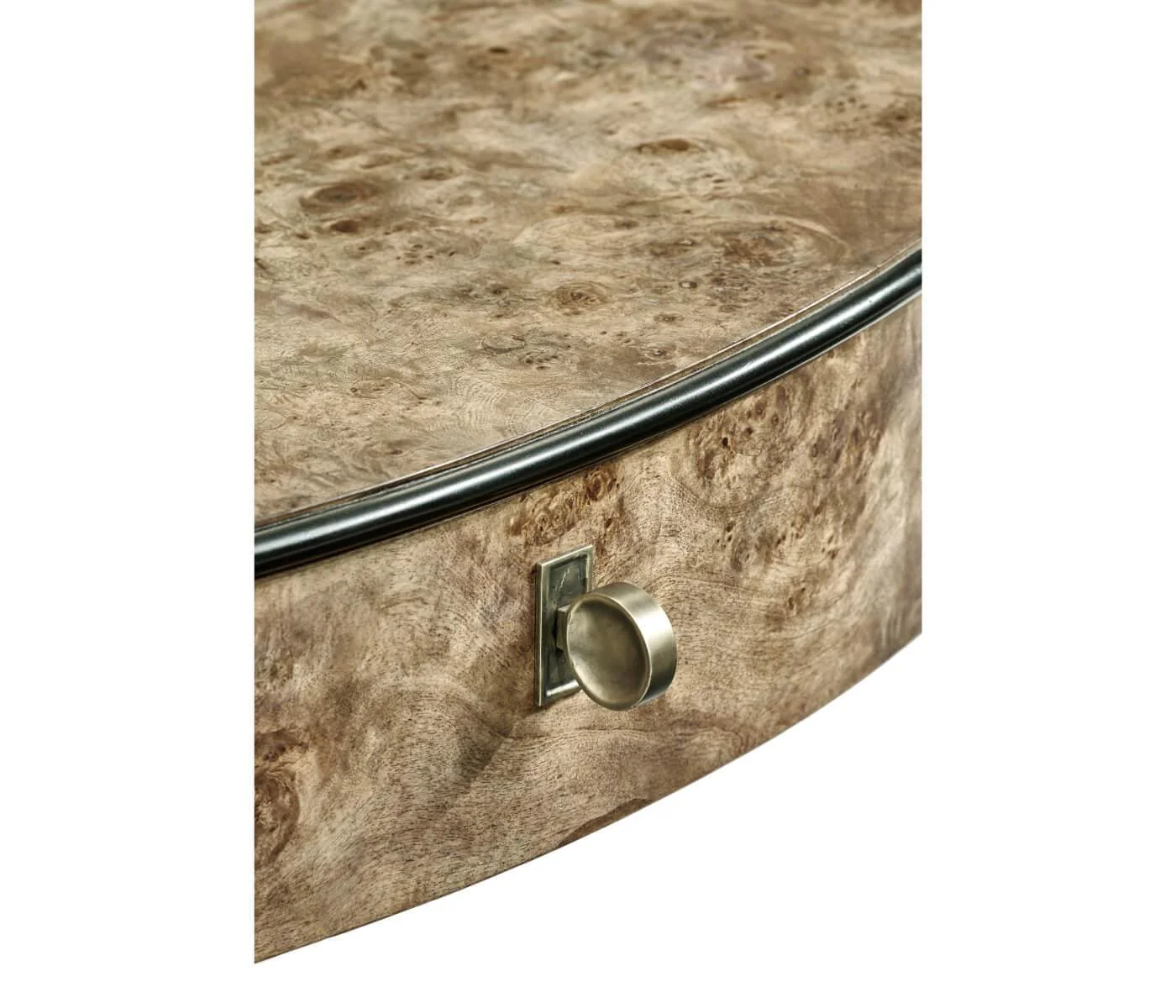 Jonathan Charles Golden Amber Oval Bedside Table - Image 8
