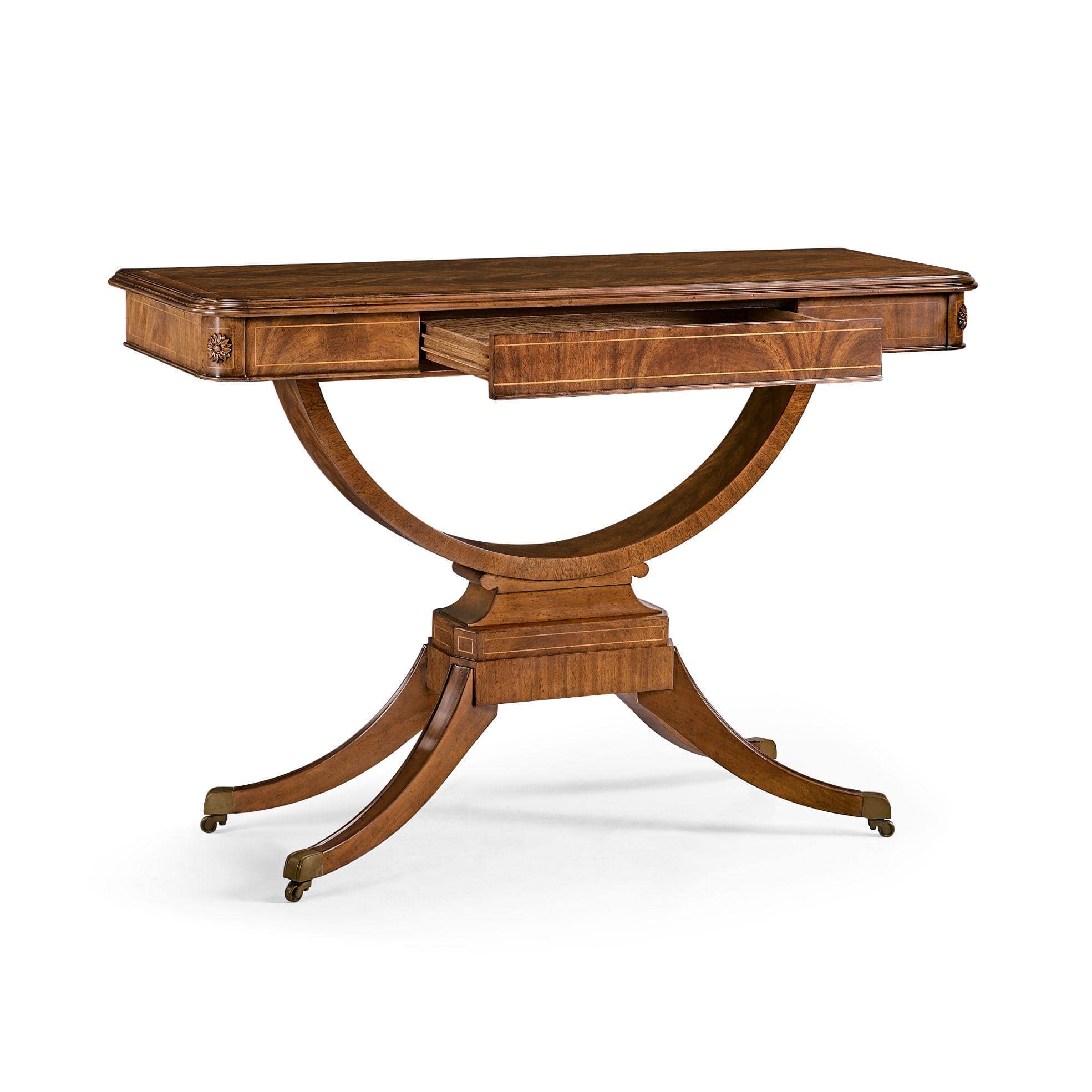 Jonathan Charles Large Console Table Biedermeier on Castors - Image 9
