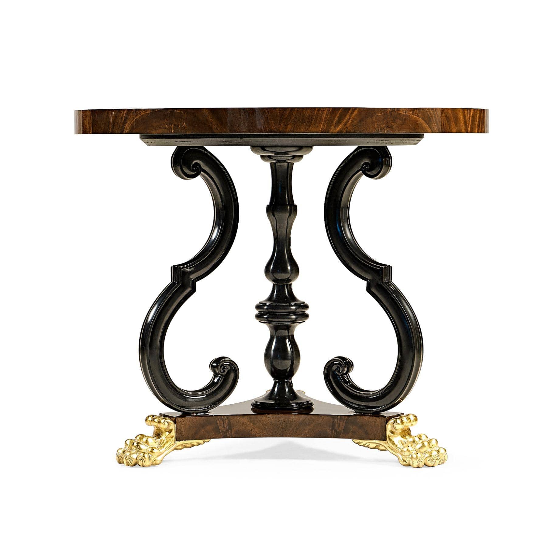 Jonathan Charles Mahogany Centre Table with Gilded Lions Paw Feet - Image 2