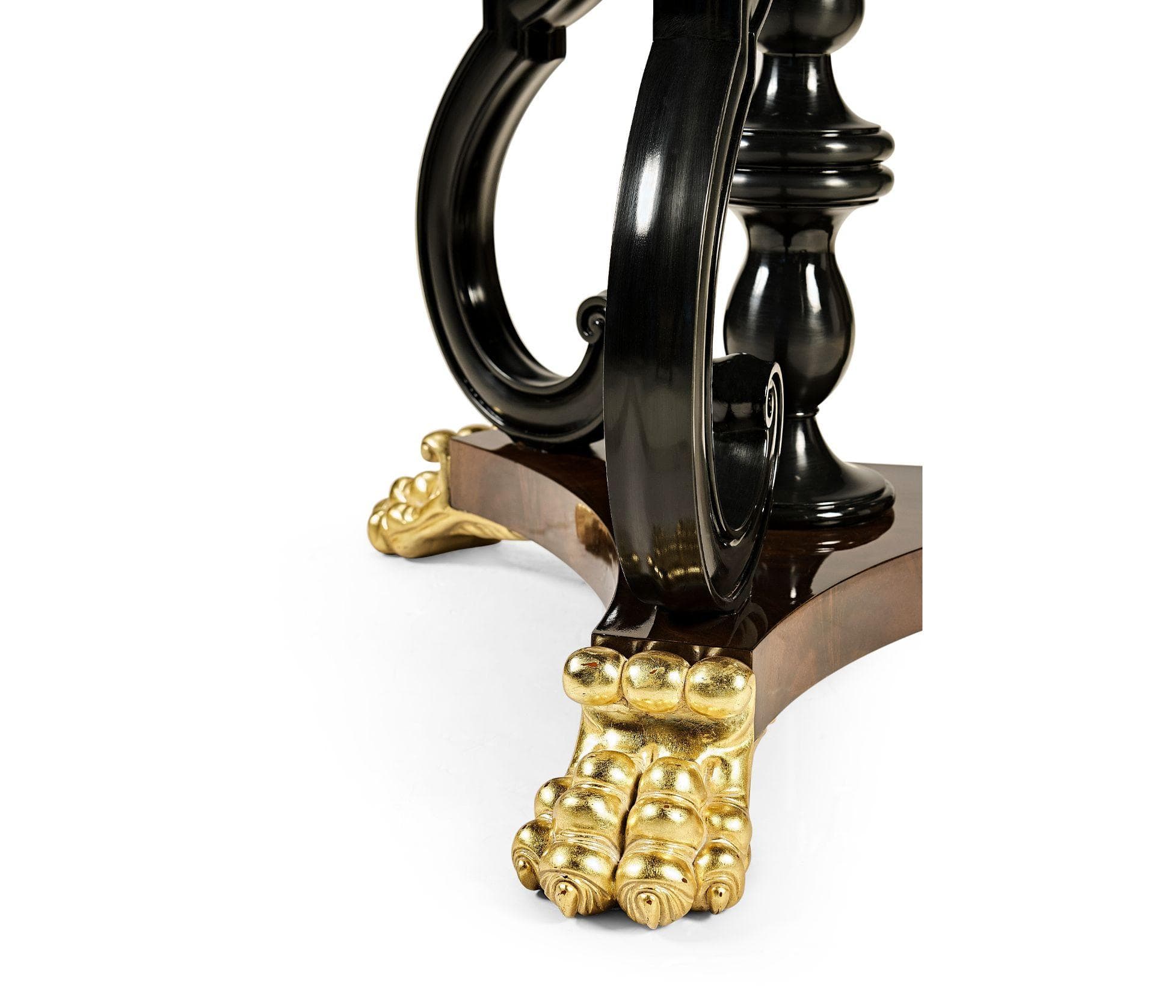Jonathan Charles Mahogany Centre Table with Gilded Lions Paw Feet - Image 4