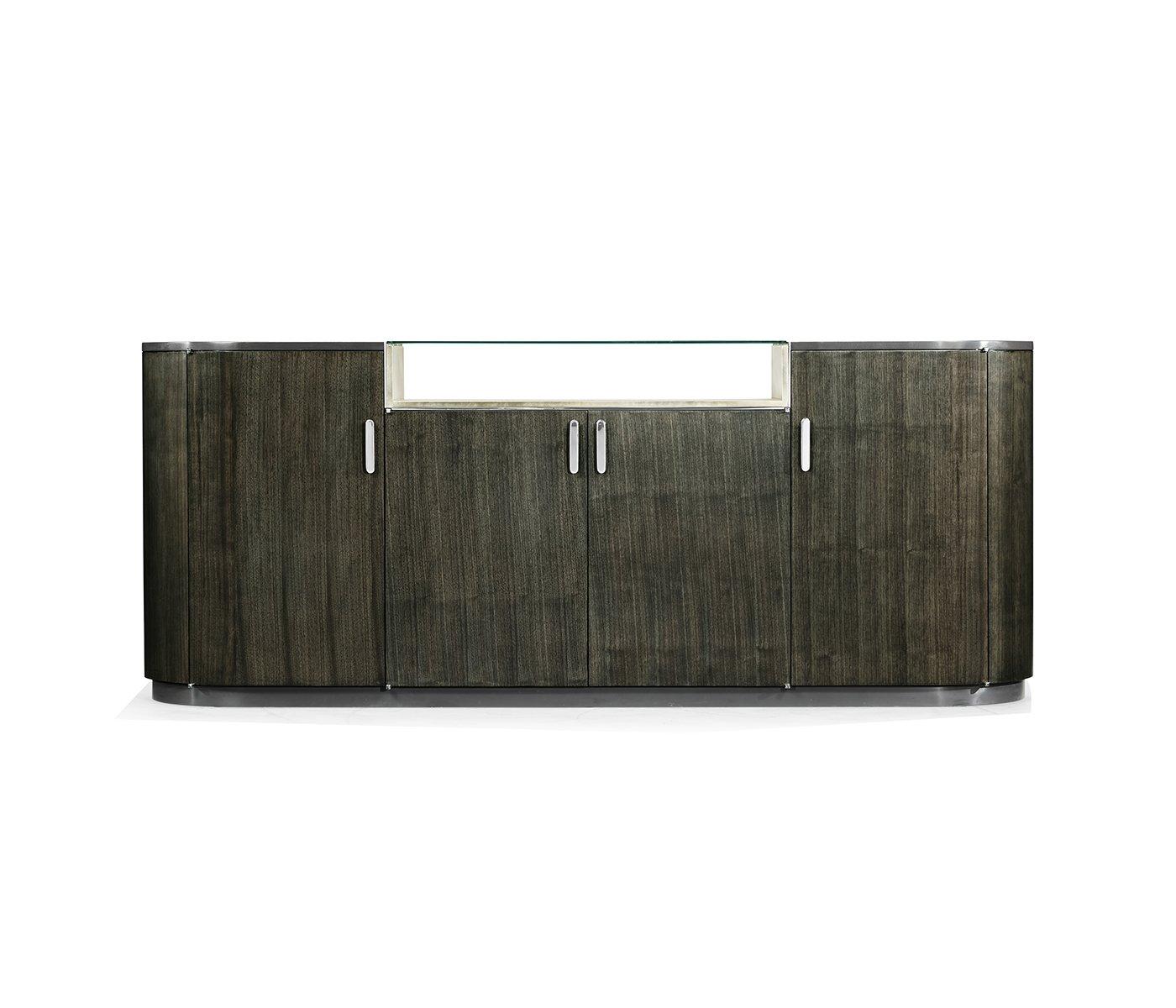 Jonathan Charles Oval Sideboard in Dark Grey Walnut - Image 2