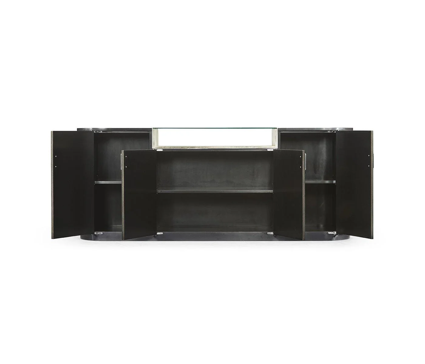 Jonathan Charles Oval Sideboard in Dark Grey Walnut - Image 4