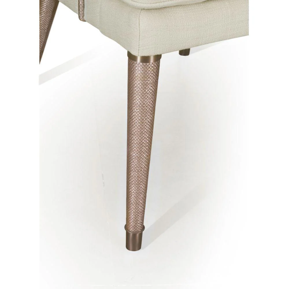 Jonathan Charles Shoal Linen Upholstered Dining Chair with Arms - Image 3