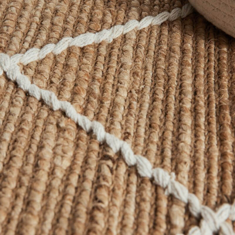 Jute Rug Kunu Natural Handwoven Diamond Design - Image 4