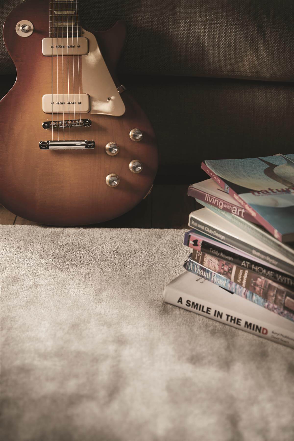 Karma Grey Solid Luxury Viscose Rug - Image 3