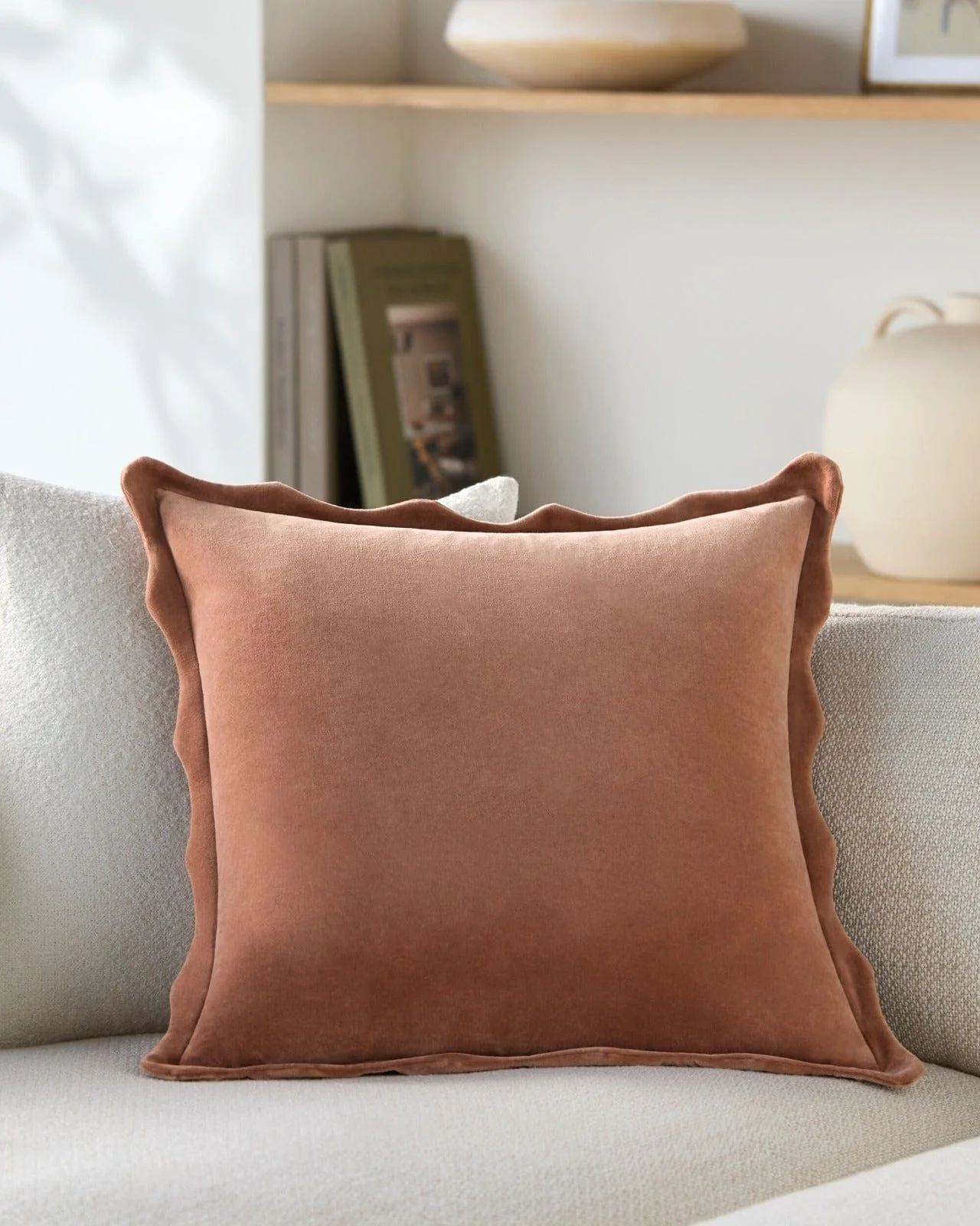 Effervescent Woven Cushion in Dusky Coral - 51 x 51 cm - Image 2