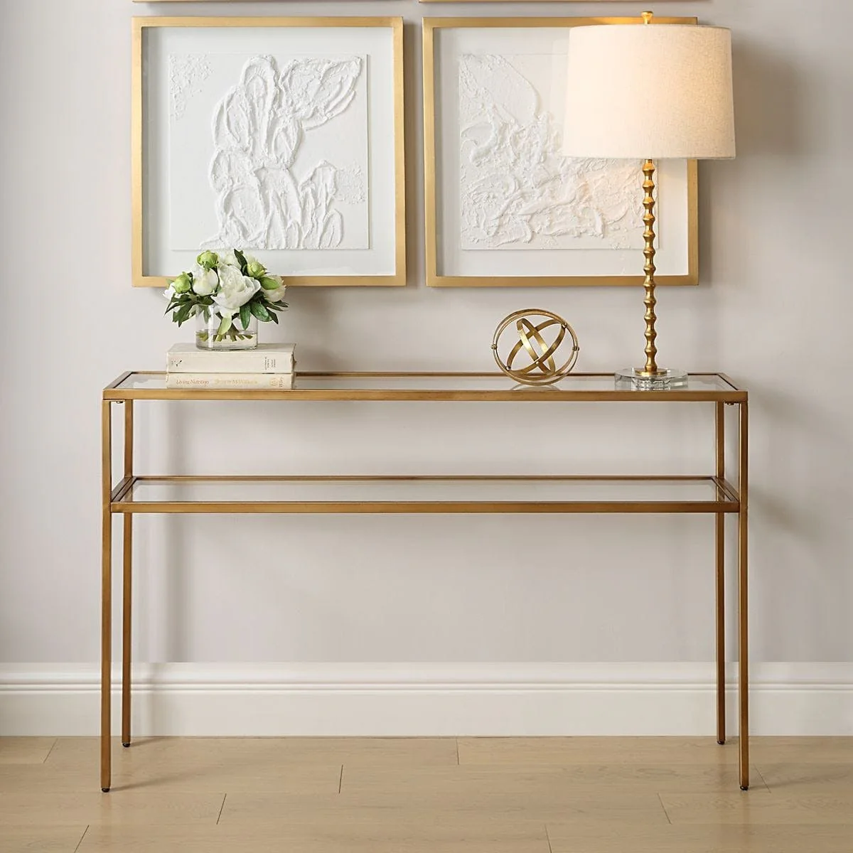 Eleanor Two Tier Gold Console Table - Image 2