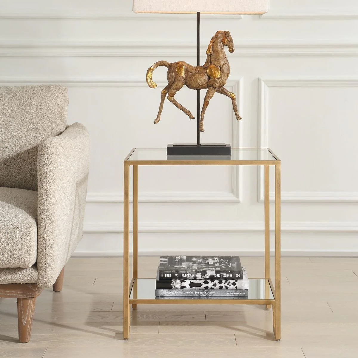 Eleanor Two Tier Gold Side Table - Image 2
