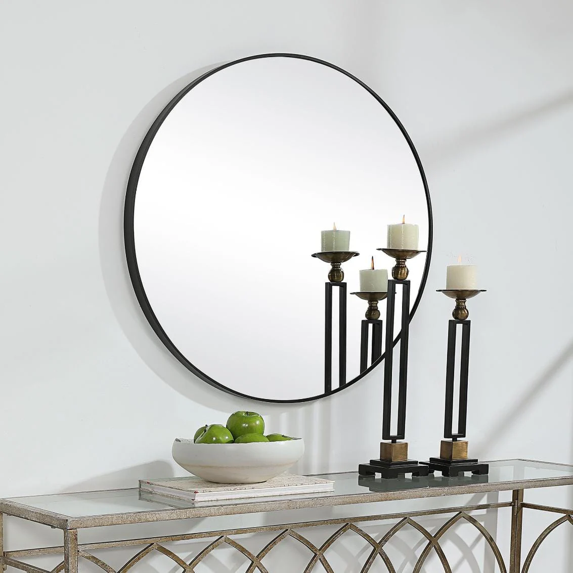 Evelyn Round Mirror Black - Image 3