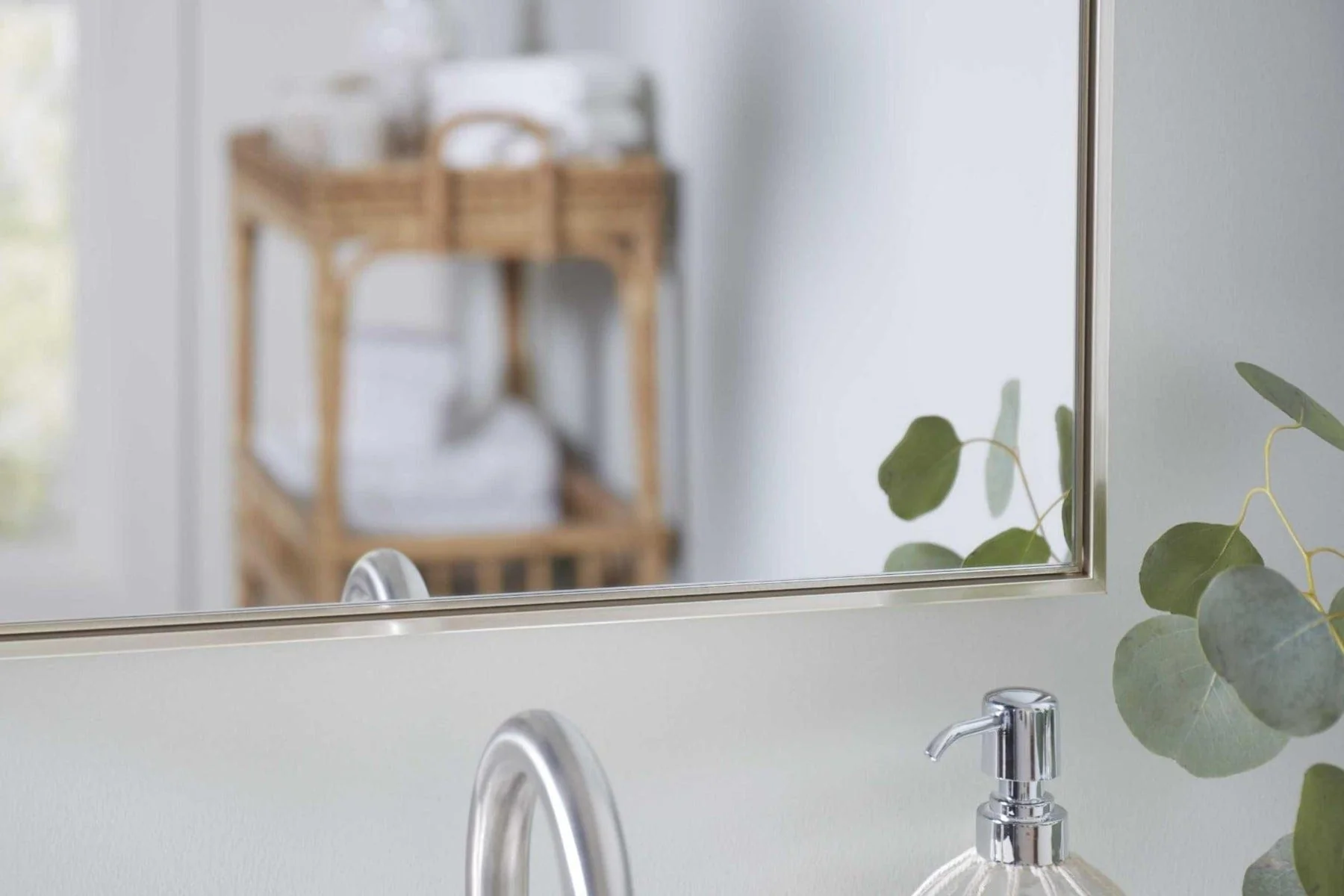 Floating Slim Frame Mirror Silver - Image 3
