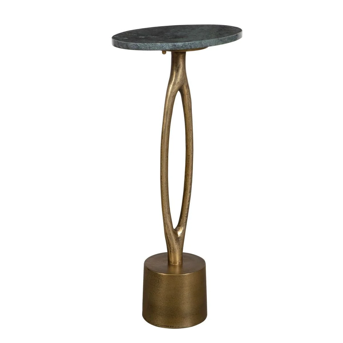 Green Marble Oval Side Table - Image 4