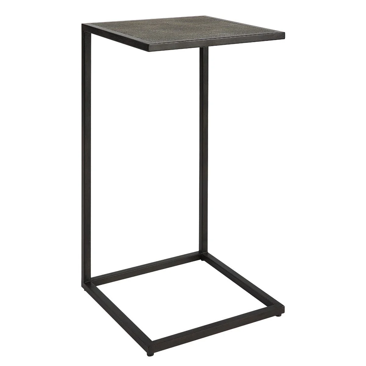 Grey Shagreen Top Side Table