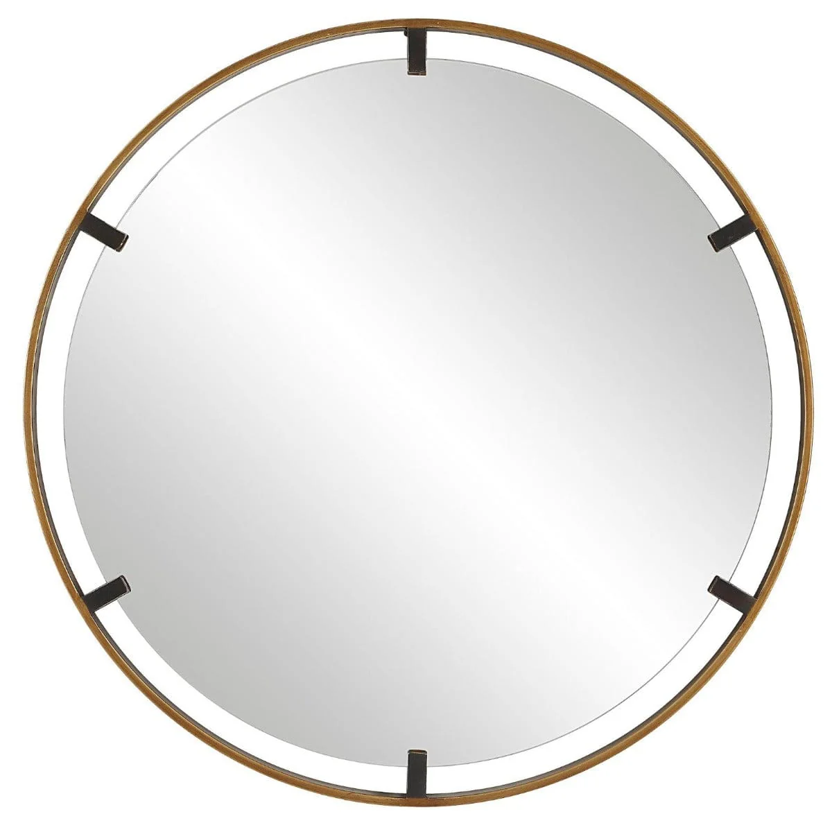 Maritime Mirror Black & Brass