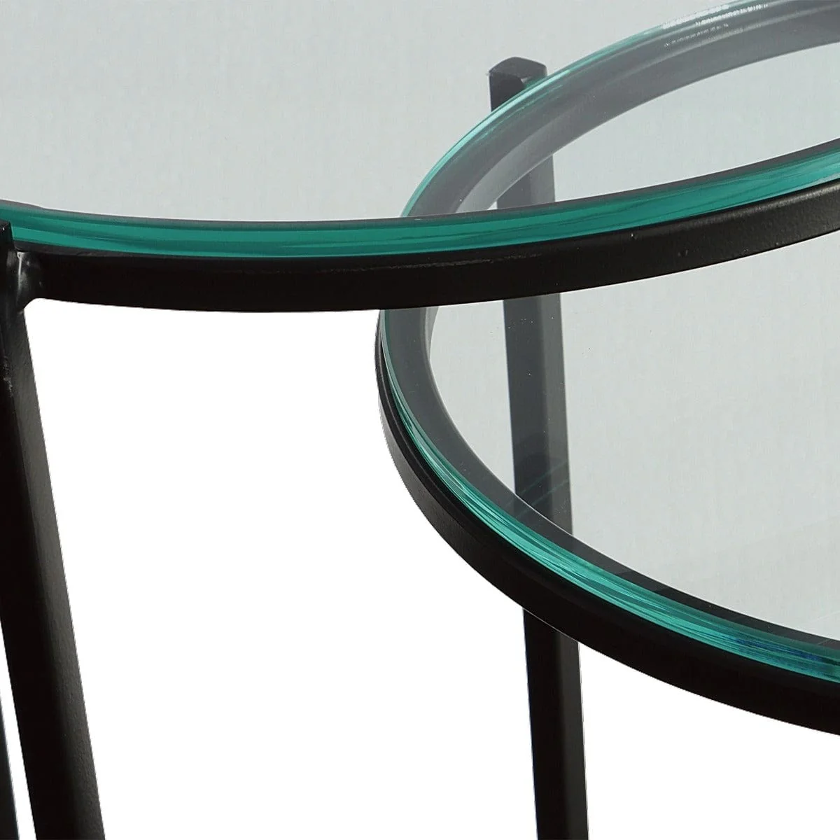Orbit Nesting Side Tables Black & Glass - Image 2