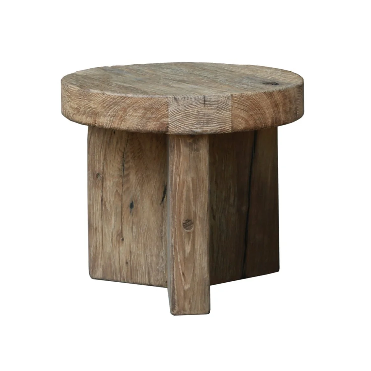 Reclaimed Oak Round Side Table