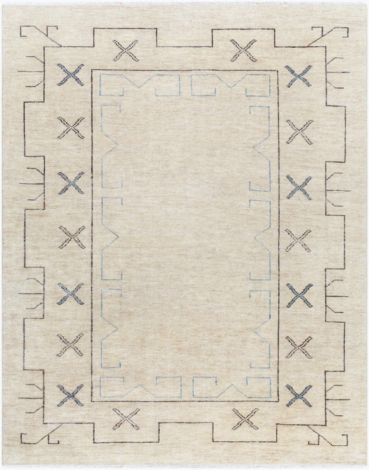 Riviera Hand Knotted Rug in Light Neutral 305 x 244 cm