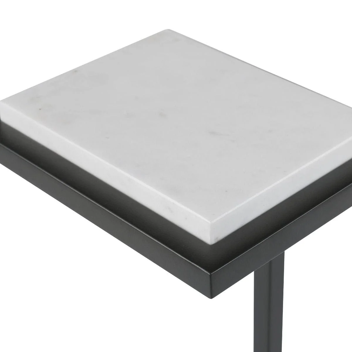 Served Accent Table White Marble & Black - Image 3