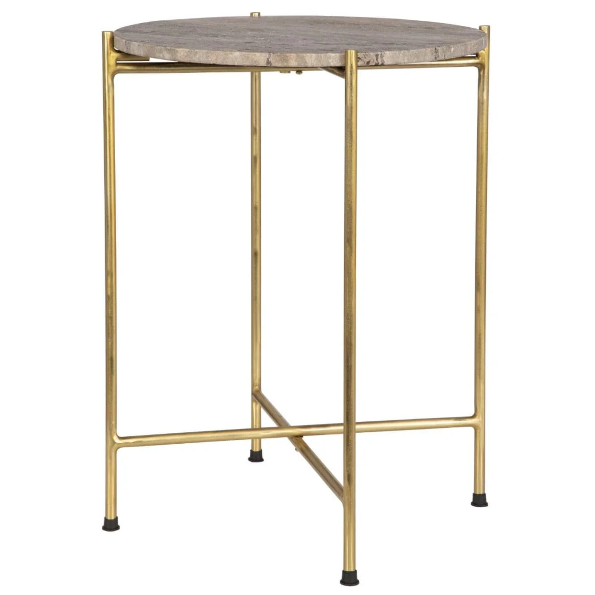 Travertine Top Side Table