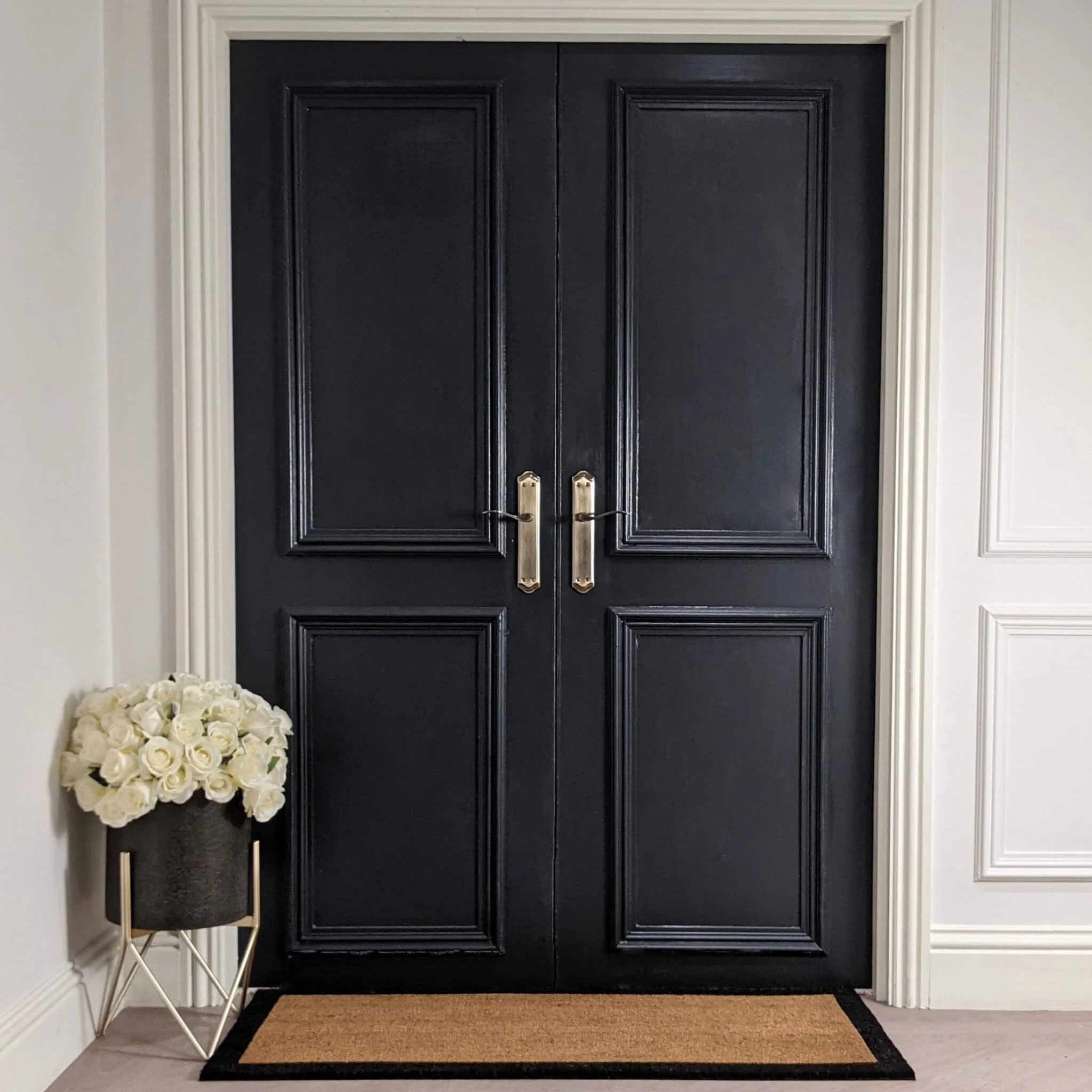 Kyla Large Black Border Natural Double Width Doormat - Image 5