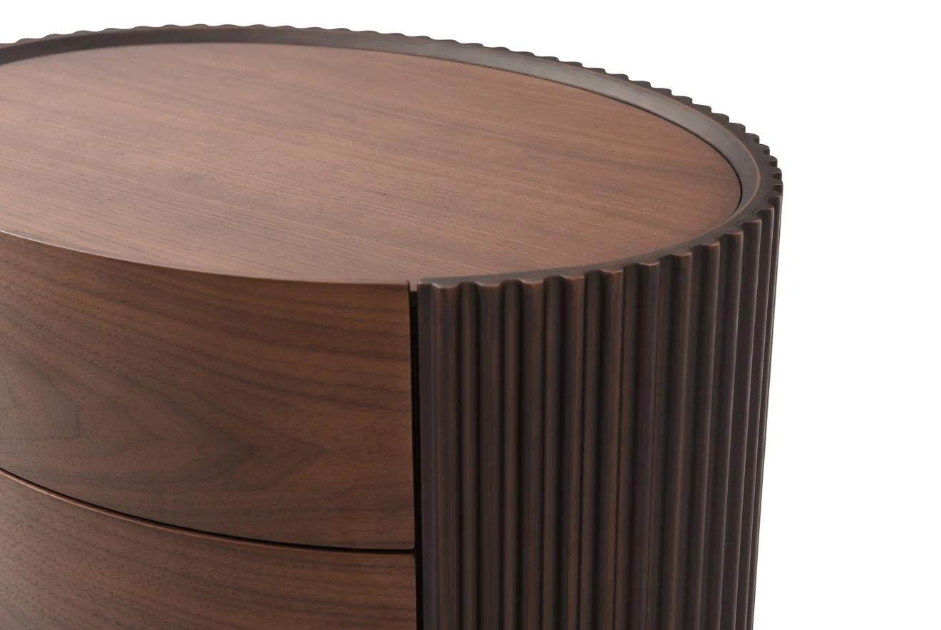 Lantine Bedside Table - Walnut & Brass - Image 5