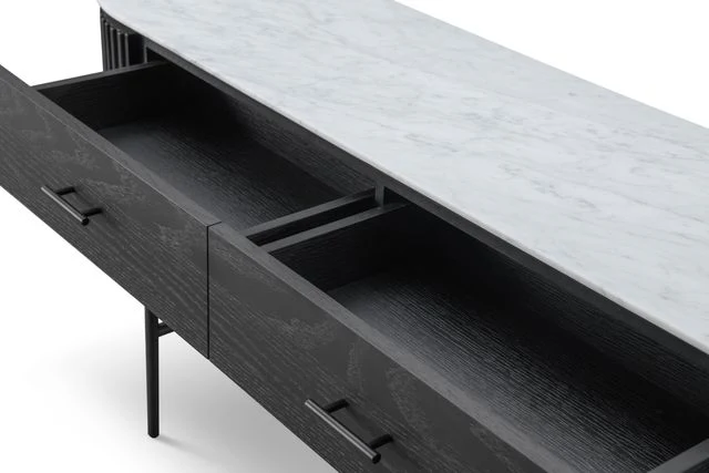 Lantine Marble Console Table - Matt Black - Image 6