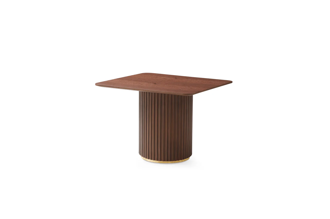 Lantine Side Table - Walnut & Brass - Image 3