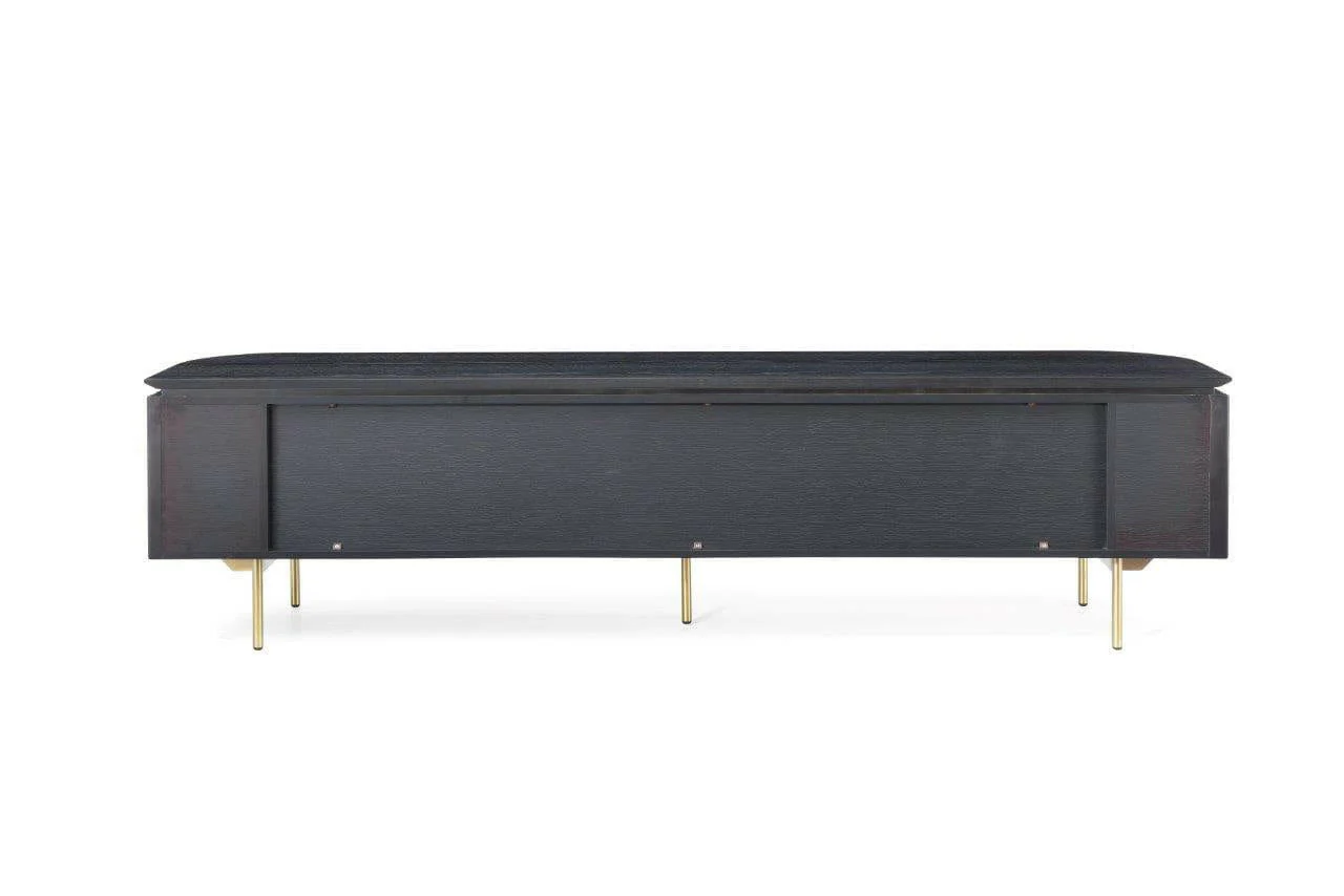 Lantine TV Unit - Black Oak & Brass OUTLET - Image 5