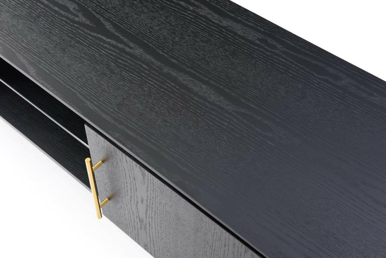 Lantine TV Unit - Black Oak & Brass OUTLET - Image 7