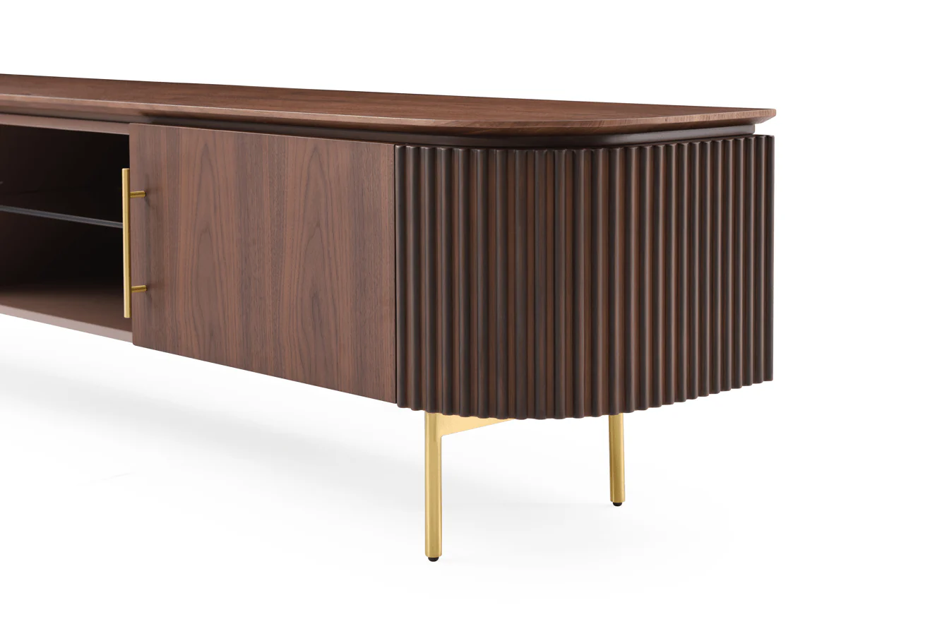 Lantine TV Unit - Walnut & Brass - Image 6