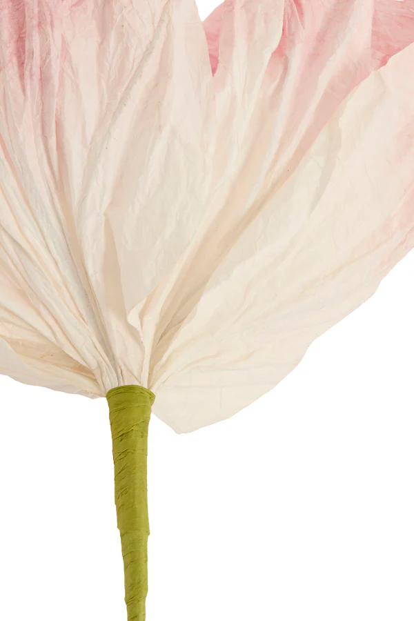 Artificial flower 33x33x120 cm LOEK paper green+light pink - Image 3