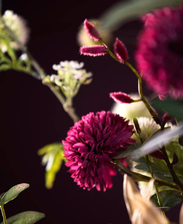 Artificial flower 73x15x15 cm CRISANTEMI burgundy - Image 4