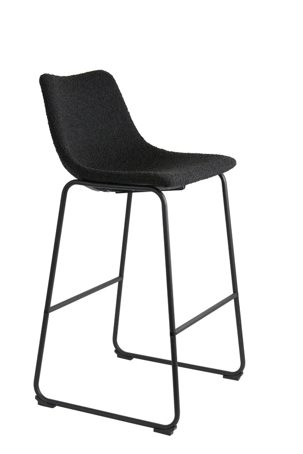 Bar chair 47x46x99 cm JEDDO bouclé black-black