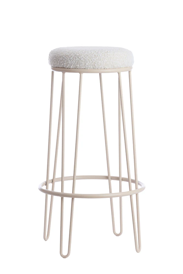 Bar stool 41x73 cm ALICE bouclé cream+cream