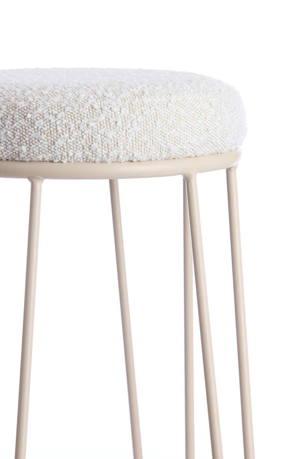 Bar stool 41x73 cm ALICE bouclé cream+cream - Image 2