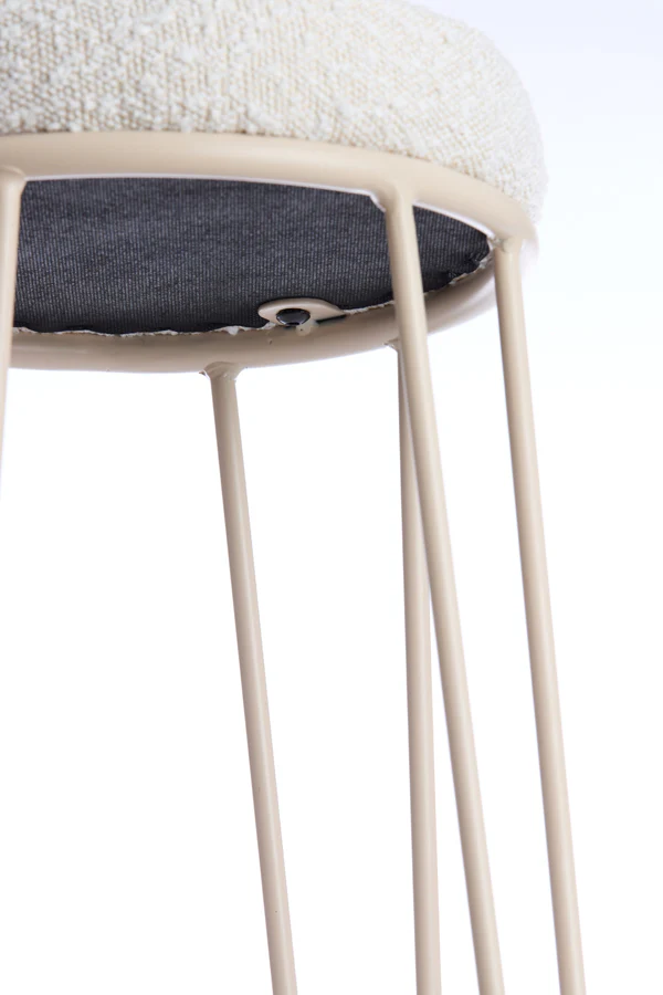 Bar stool 41x73 cm ALICE bouclé cream+cream - Image 4