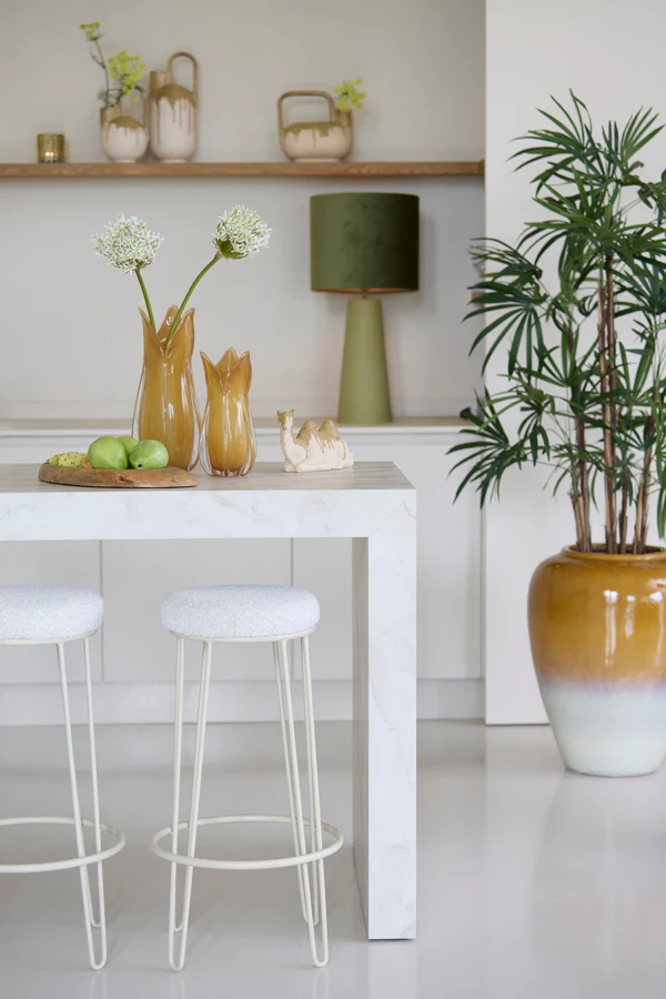 Bar stool 41x73 cm ALICE bouclé cream+cream - Image 6