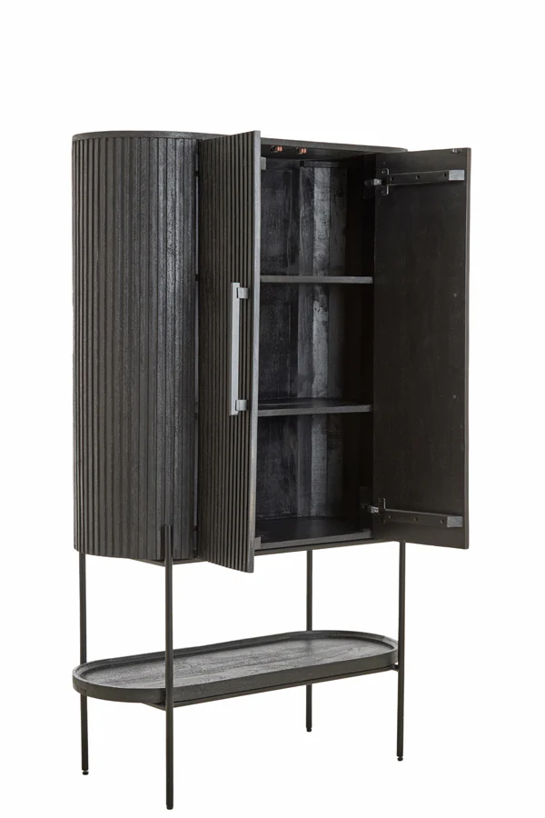 Cabinet 100x40x165 cm DUMOSI wood matt black - Image 6
