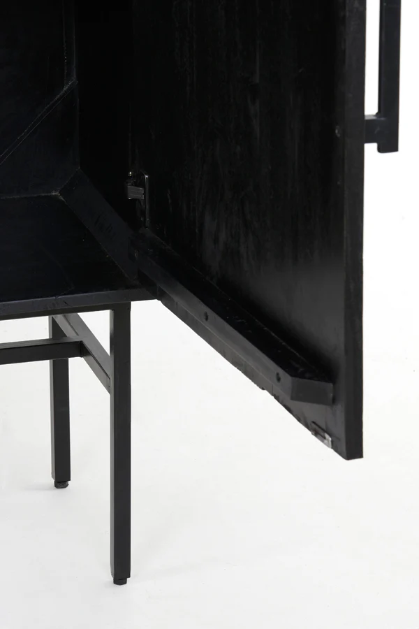 Cabinet 120x40x180 cm ABAGE wood black - Image 11