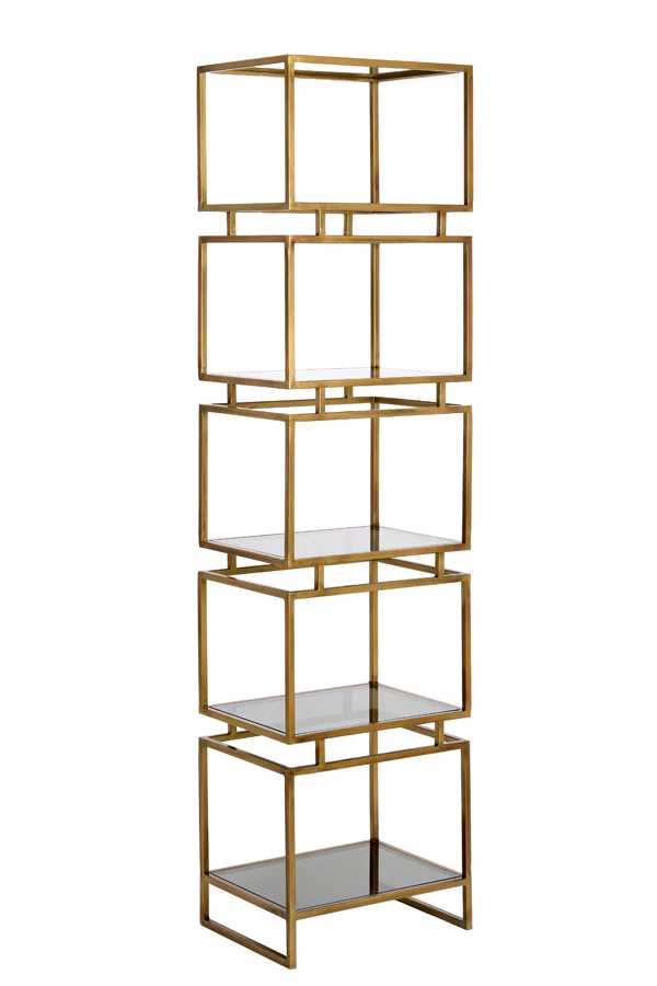 Cabinet 5L 45x35x180 cm LUCAMBO glass smoked+antique bronze - Image 2