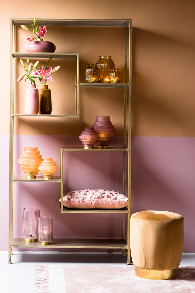 Cabinet open 101x36x200 cm YVANA antique gold - Image 3